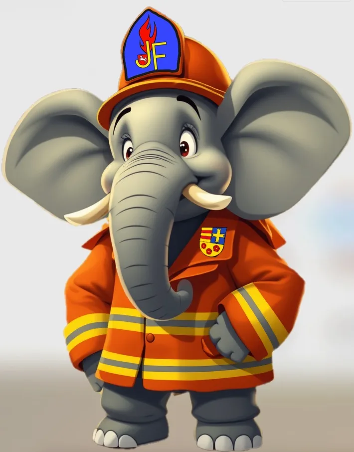 Flo der Elefant: Das neue Maskottchen der Kreisjugendfeuerwehr begeistert!